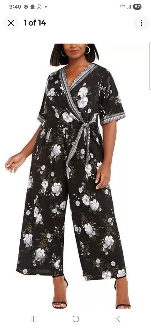 Signature By Robbie Bee Glittery Women's Jumpsuit Size M Made In Vietnam